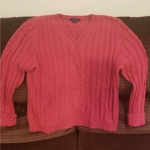Lands' End Women's Cable Knit V-Neck Sweater